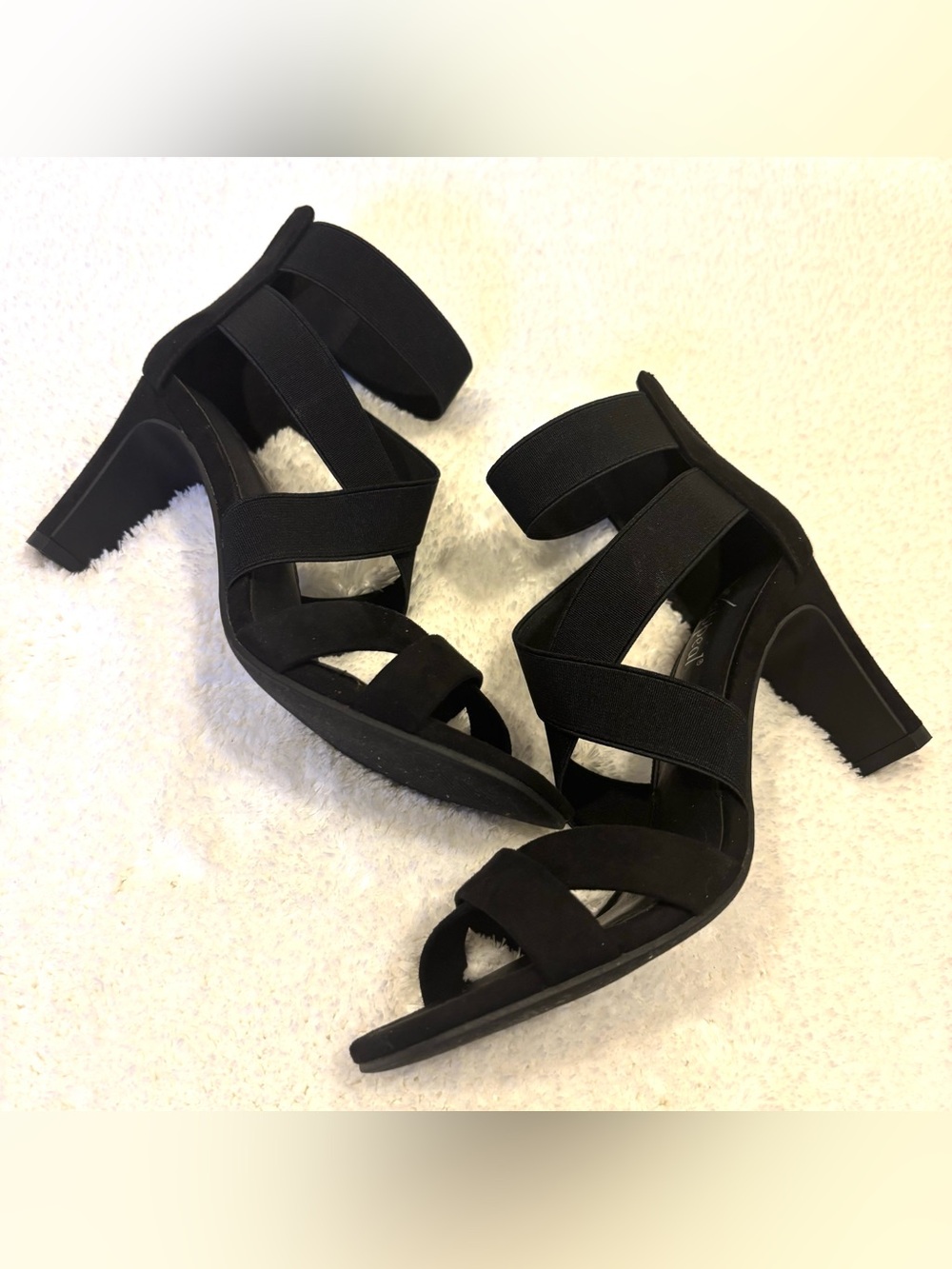 Xappeal Black Strappy Mid Heel Sandals